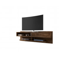 Manhattan Comfort 222BMC9 Astor 70.86 Modern Floating Entertainment Center 1.0 with Media Shelves in Rustic Brown